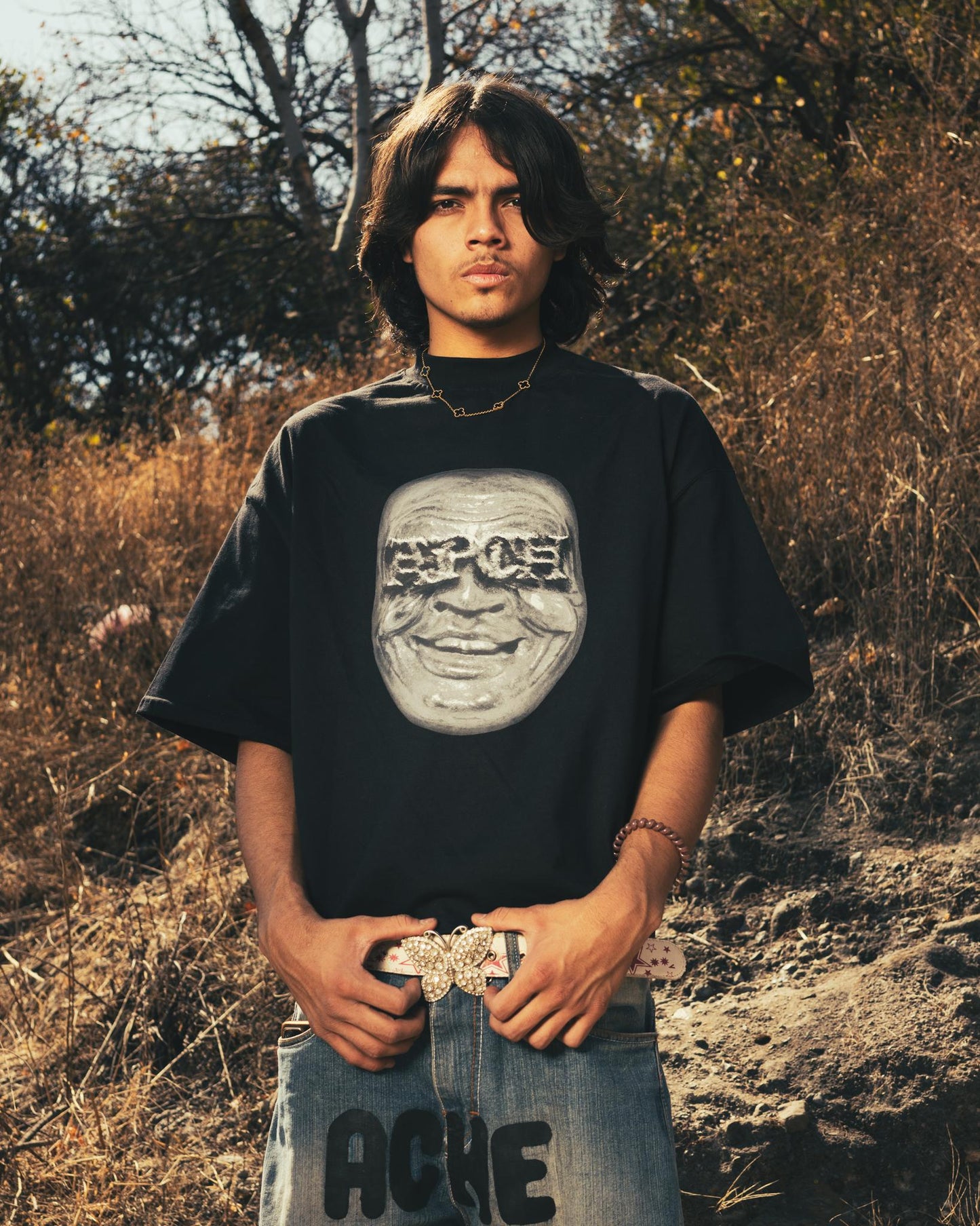 FACE PRINT BOXY FIT T SHIRT